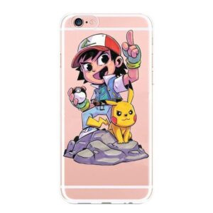 funda iPhone Ash Ketchum y Pikachu