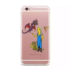 funda iPhone Daenerys Targaryen simpsonizada con dragón fundas iPhone baratas