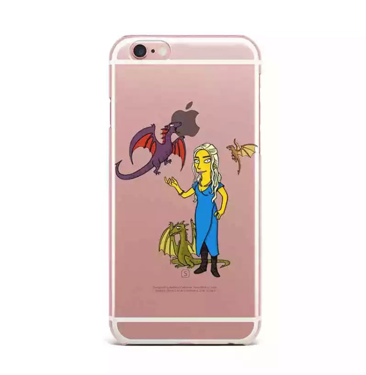 funda iPhone Daenerys Targaryen simpsonizada con dragón fundas iPhone baratas