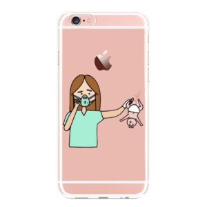 funda iPhone enfermera ilustrada con bebé fundas iPhone baratas