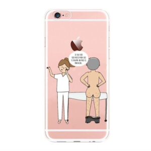 funda iPhone enfermera paciente pantalón bajado humor
