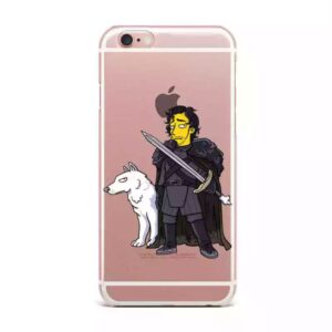 funda iPhone Jon Snow simpsonizado con Fantasma