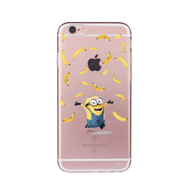 funda iPhone Minion tirando bananas divertido fundas iPhone baratas