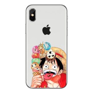 funda iPhone Monkey D. Luffy helado con personajes One Piece fundas iPhone baratas