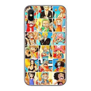 funda iPhone One Piece collage personajes icónicos fundas iPhone baratas
