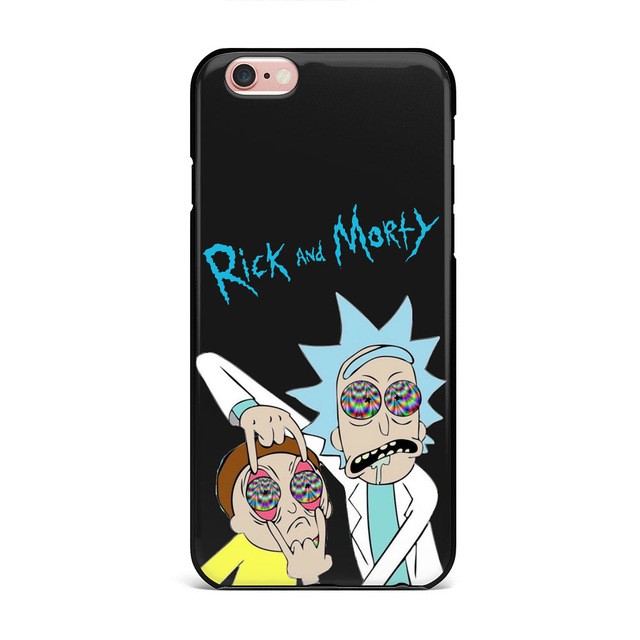 Viaja alucinante con Rick y Morty. Una funda para iPhone divertida, psicodélica y llena de locura animada.
